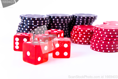 Image of poker chips and dice