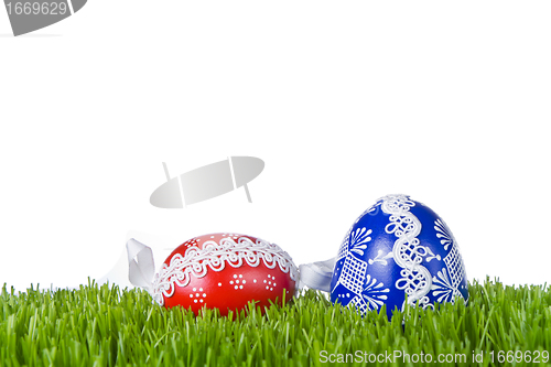 Image of easter eggs in grass