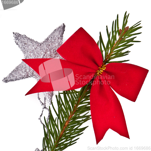Image of decorated Christmas tree branch