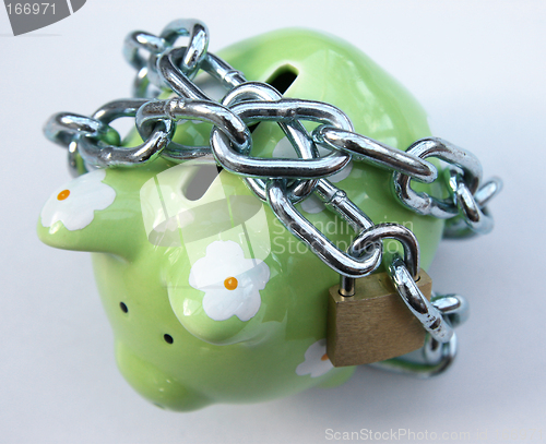 Image of Piggy bank with padlock  2