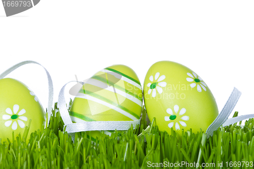 Image of easter eggs in grass