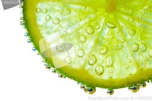 Image of lime with bubbles