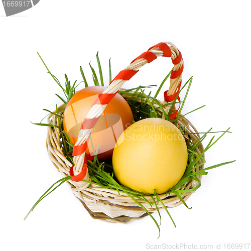 Image of basket with easter eggs