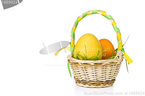 Image of basket with easter eggs
