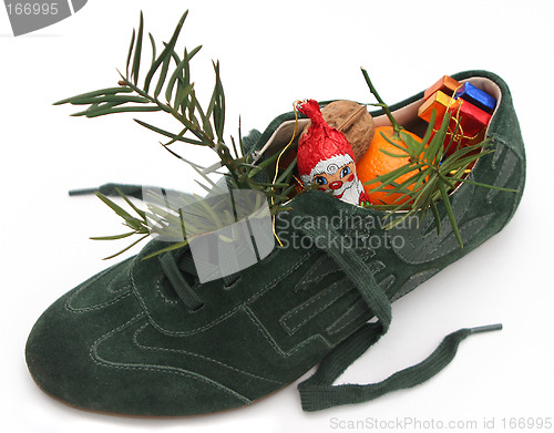 Image of Xmas shoe filled by Nicholas 1