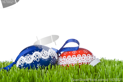 Image of easter eggs in grass