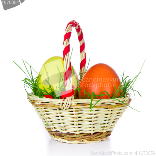 Image of basket with easter eggs