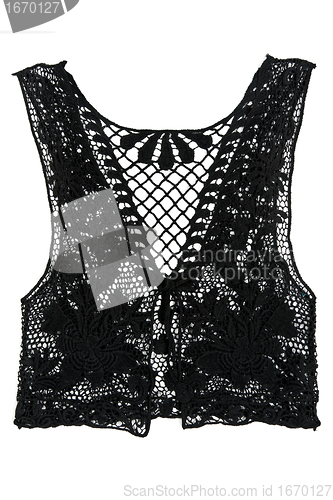 Image of black women's vest from lace