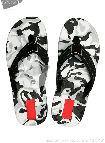 Image of a pair of men's beach slippers