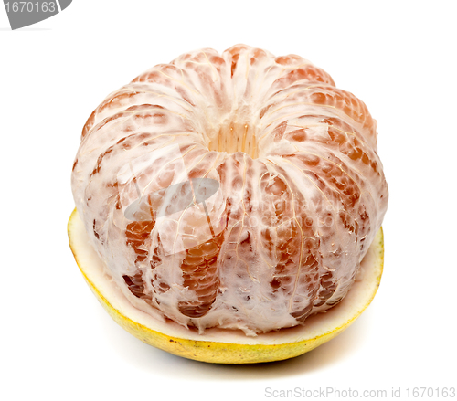 Image of ripe fruit pomelo half purified