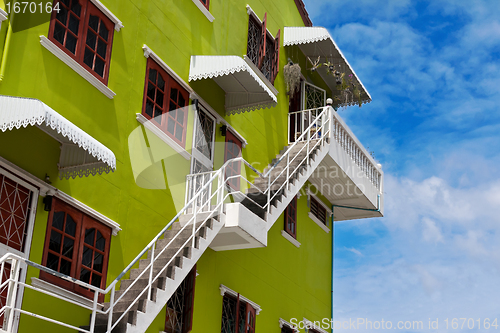 Image of colored house in the sky