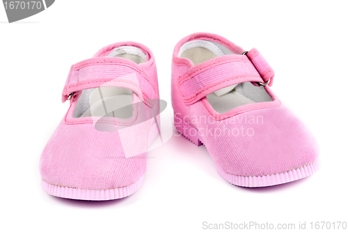 Image of a pair of baby pink shoes