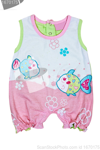 Image of baby romper with fish motif 