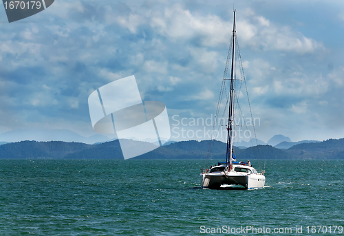 Image of white catamaran