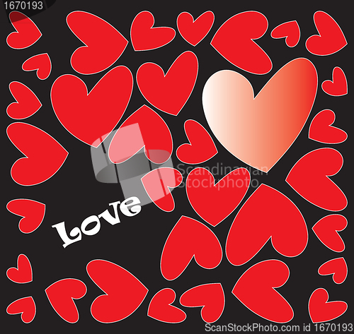 Image of abstract hearts with love