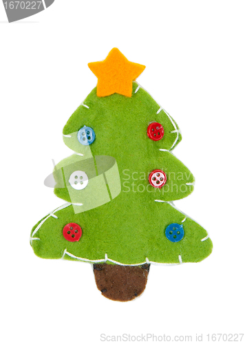 Image of knitted green Christmas tree