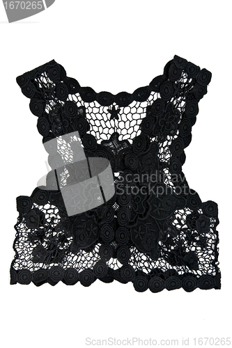 Image of black women's vest from lace