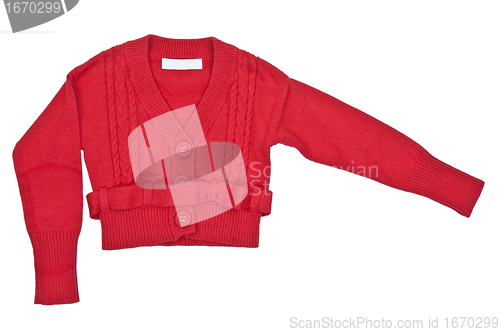 Image of red sweater with a belt