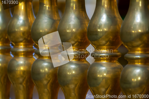 Image of gilded pillars in the church