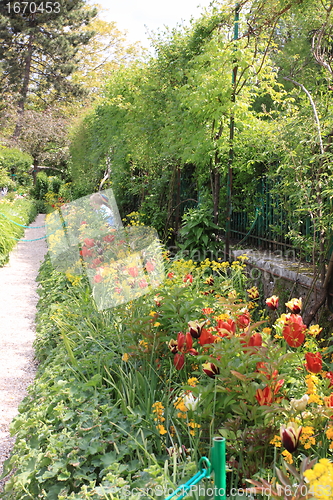 Image of flower garden in spring