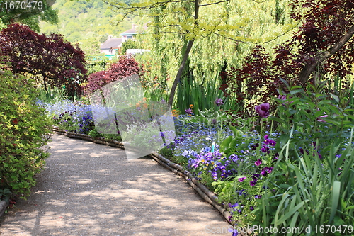 Image of flower garden in spring