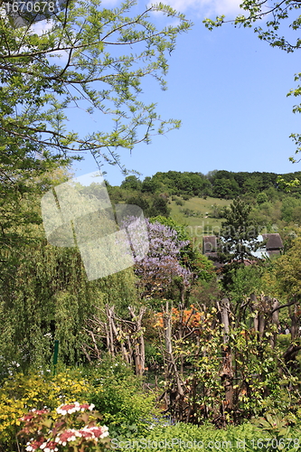 Image of flower garden in spring