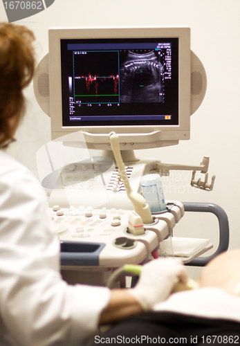 Image of medical examining by ultrasonic scan