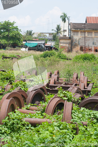 Image of Rusty old train wheels