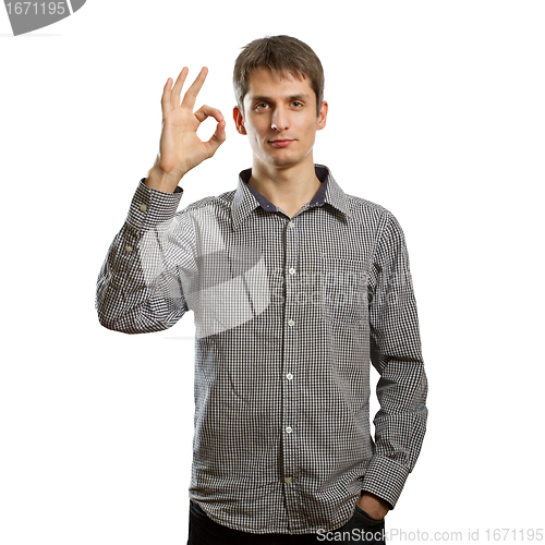 Image of man shows OK