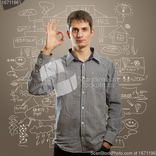 Image of man shows OK