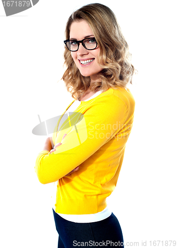 Image of Young attractive girl in casual style