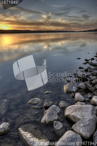 Image of Sunset Saskatchewan Lake Canada