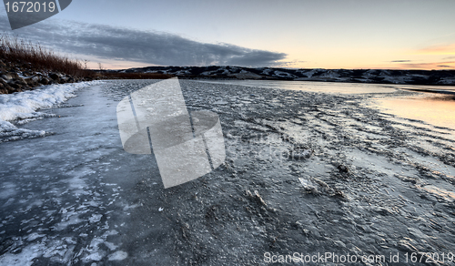 Image of Ice forming on Lake