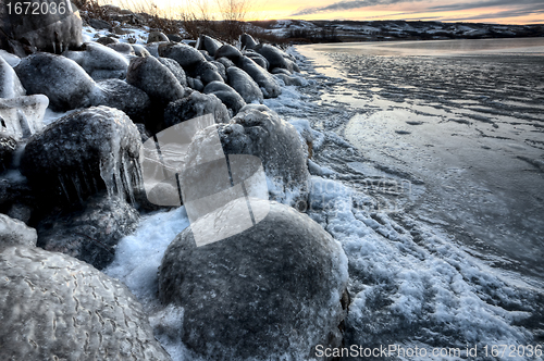 Image of Ice forming on Lake