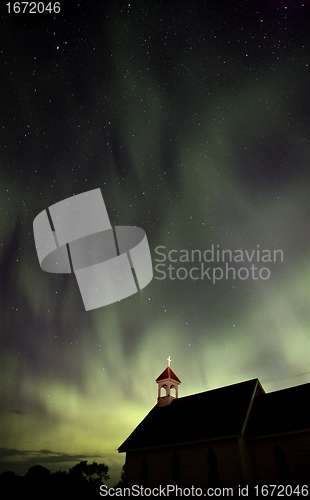 Image of Night Church Northern Lights