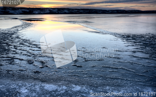 Image of Ice forming on Lake