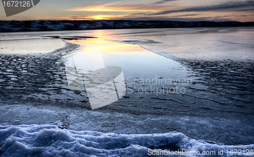 Image of Ice forming on Lake