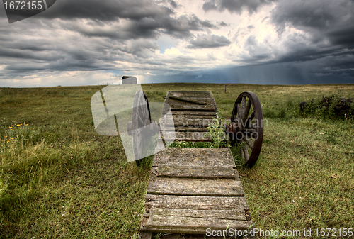 Image of Old Prairie Wheel Cart Saskatchewan