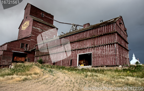 Image of Prairie Grain Elevator and Church