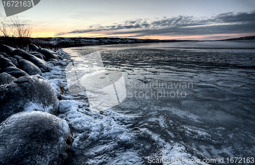 Image of Ice forming on Lake