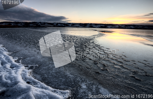 Image of Ice forming on Lake