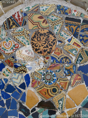 Image of Gaudi Mosaic Tiles - Barcelona, Spain