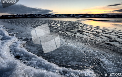 Image of Ice forming on Lake