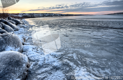 Image of Ice forming on Lake