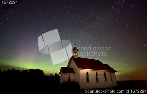 Image of Night Church Northern Lights