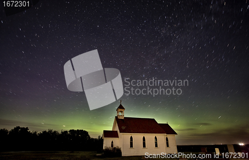 Image of Night Church Northern Lights