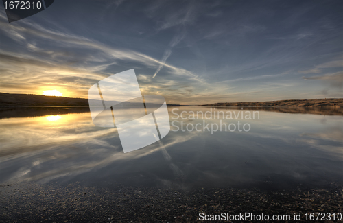 Image of Sunset Saskatchewan Lake Canada