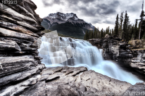 Image of Athabasca Waterfall Alberta Canada