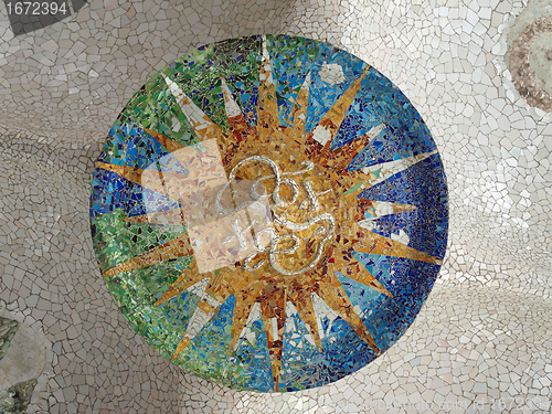 Image of Gaudi Mosaic Tiles - Barcelona, Spain