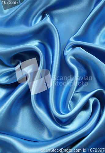 Image of Smooth elegant dark blue silk can use as background Smooth elega